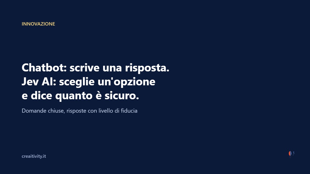 Jev AI a confronto con un chatbot: sceglie un'opzione e indica la fiducia